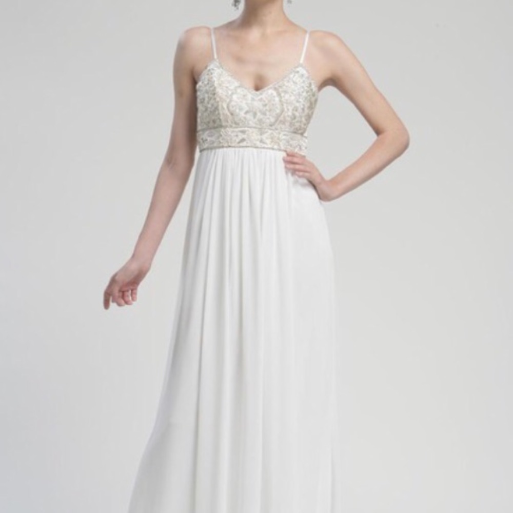 Sue Wong Beaded Spaghetti Strap Gown